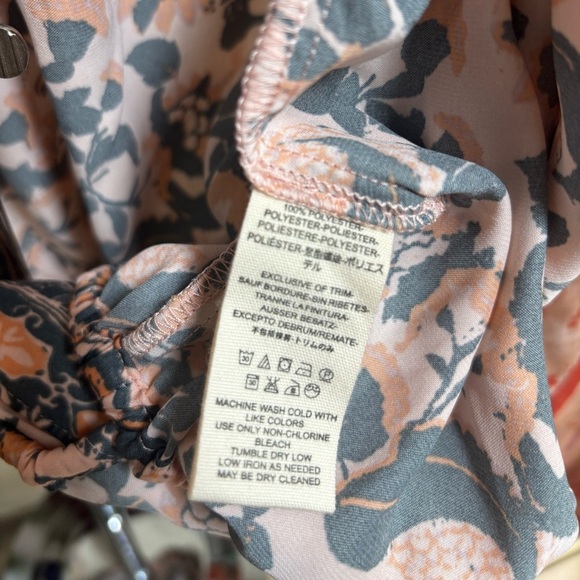 FREE PEOPLE BOHEMIAN PRINT CRUISIN TOGETHER FAUX WRAP V-NECK OVERSIZED TOP SZ XS - Picture 11 of 11